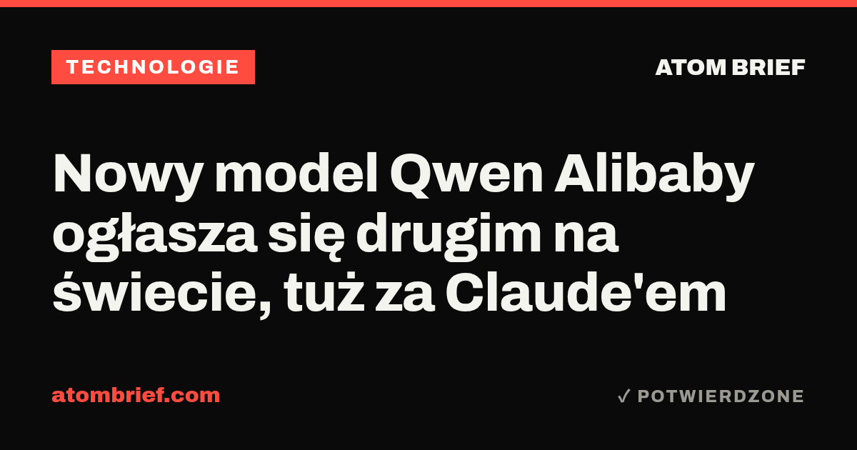 Nowy model Qwen Alibaby ogłasza się drugim na świecie, tuż za Claude'em