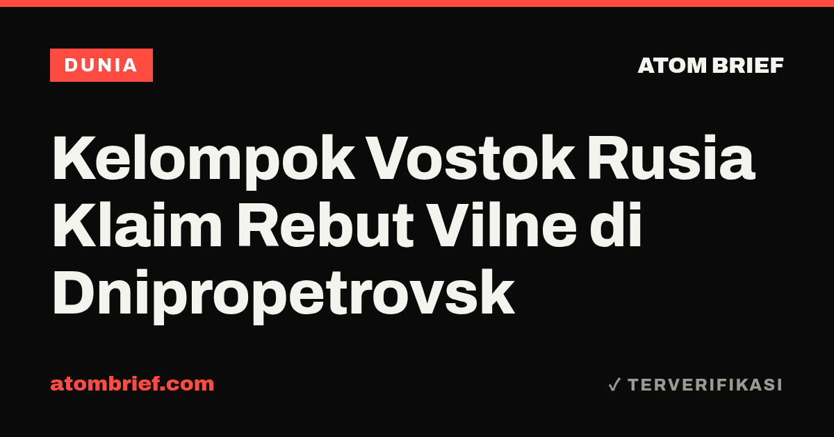 Kelompok Vostok Rusia Klaim Rebut Vilne di Dnipropetrovsk