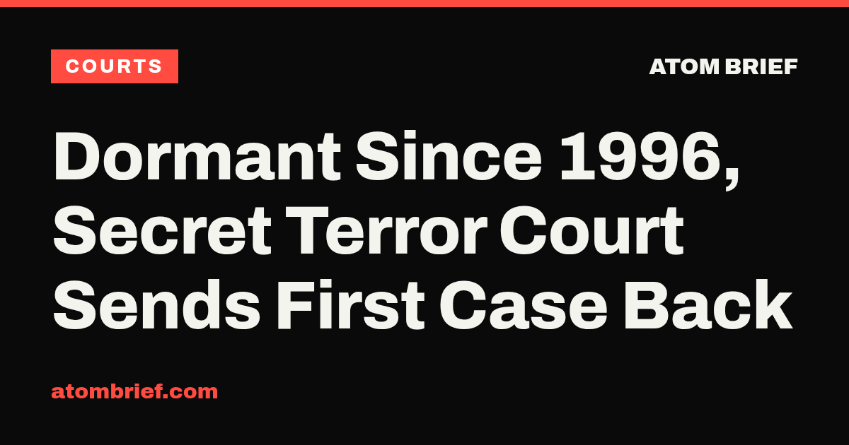 Dormant Since 1996, Secret Terror Court Sends First Case Back
