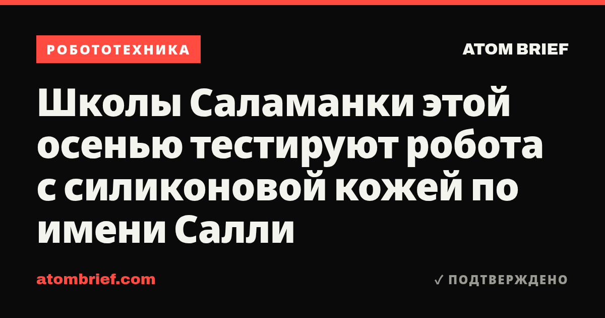 Школы Саламанки этой осенью тестируют робота с силиконовой кожей по имени Салли