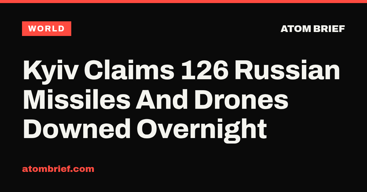 Kyiv Claims 126 Russian Missiles And Drones Downed Overnight
