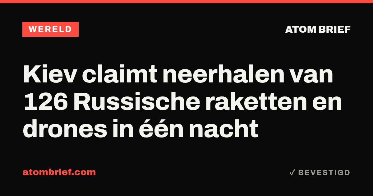 Kiev claimt neerhalen van 126 Russische raketten en drones in één nacht