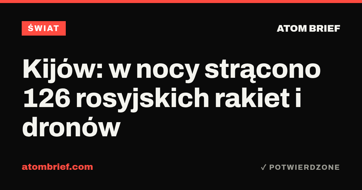 Kijów: w nocy strącono 126 rosyjskich rakiet i dronów