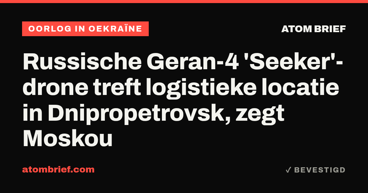Russische Geran-4 'Seeker'-drone treft logistieke locatie in Dnipropetrovsk, zegt Moskou