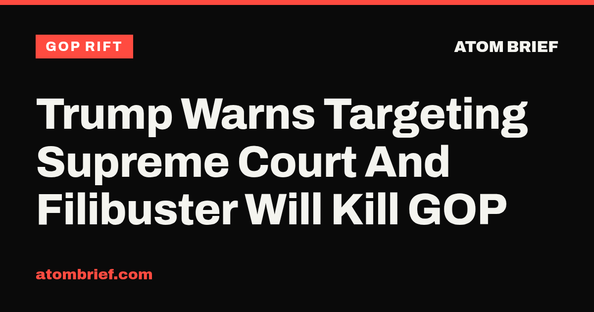 Trump Warns Targeting Supreme Court And Filibuster Will Kill GOP