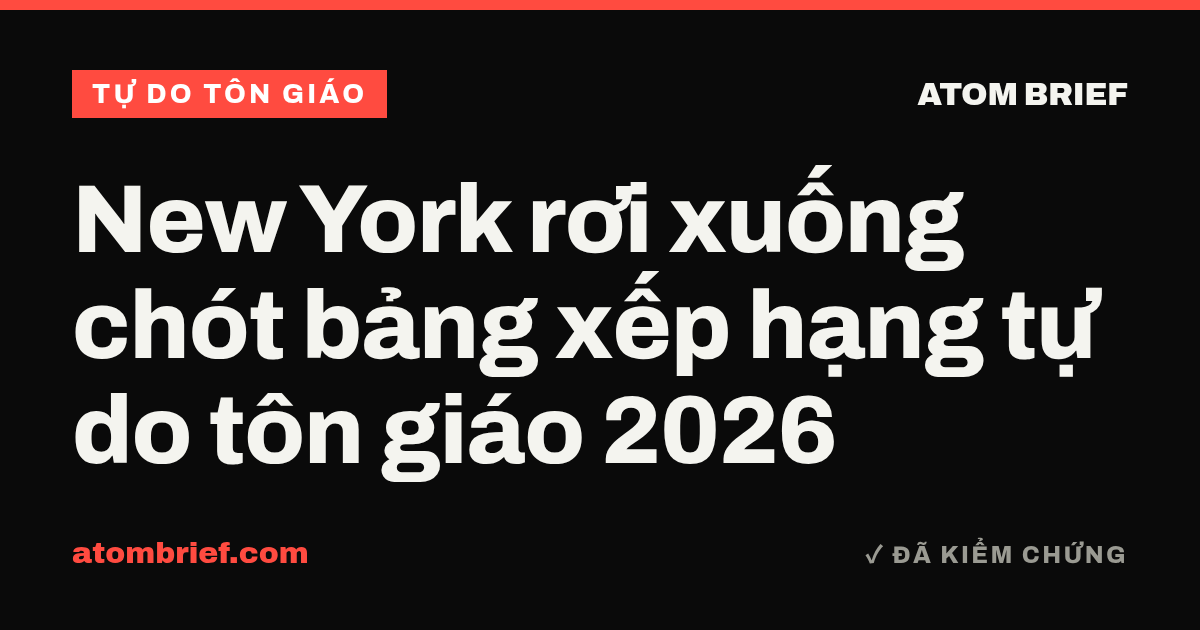 New York rơi xuống chót bảng xếp hạng tự do tôn giáo 2026