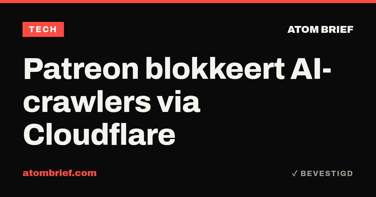 Patreon blokkeert AI-crawlers via Cloudflare