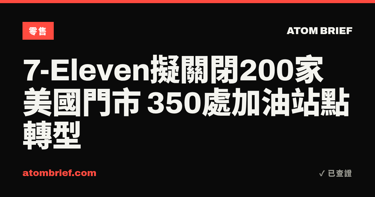 7-Eleven擬關閉200家美國門市 350處加油站點轉型