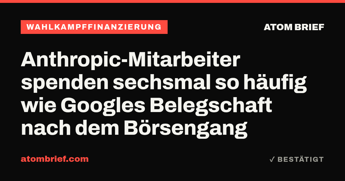 Anthropic-Mitarbeiter spenden sechsmal so häufig wie Googles Belegschaft nach dem Börsengang