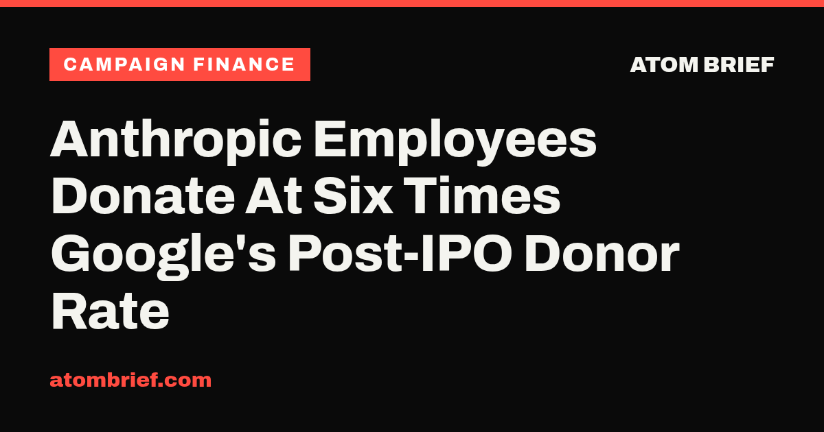 Anthropic Employees Donate At Six Times Google's Post-IPO Donor Rate