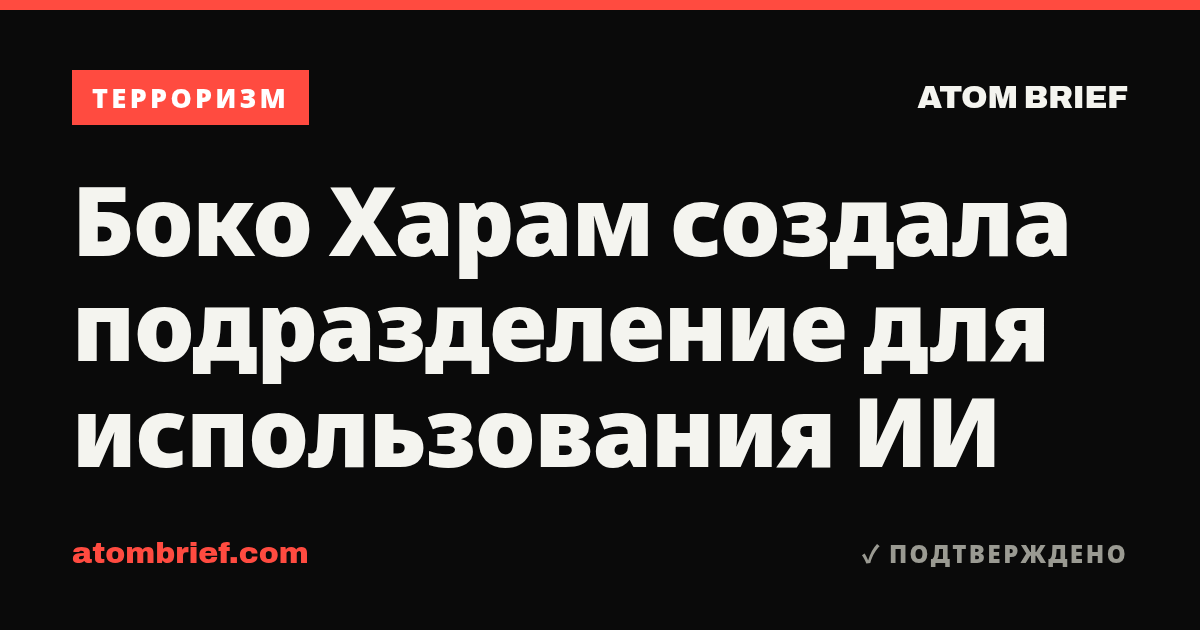 Боко Харам создала подразделение для использования ИИ