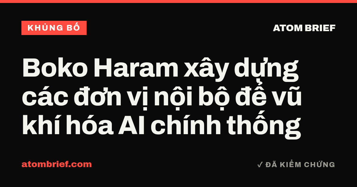 Boko Haram xây dựng các đơn vị nội bộ để vũ khí hóa AI chính thống