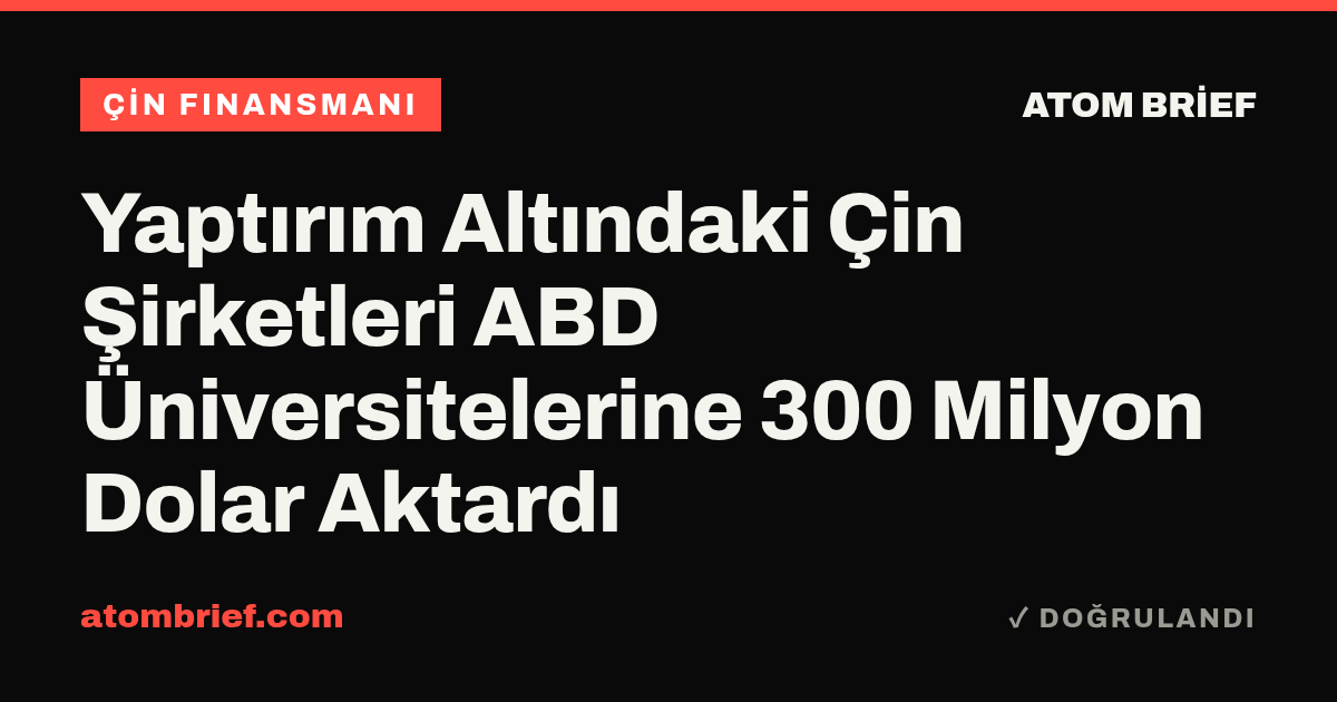Yaptırım Altındaki Çin Şirketleri ABD Üniversitelerine 300 Milyon Dolar Aktardı