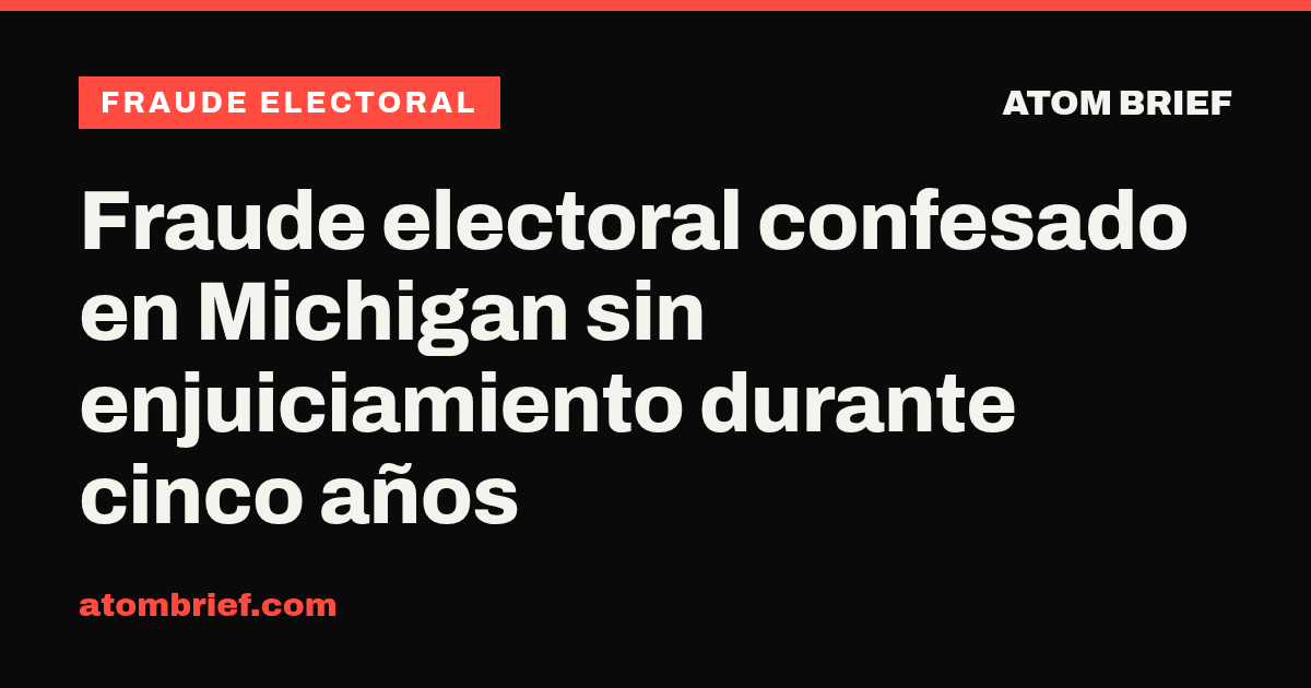 Fraude electoral confesado en Michigan sin enjuiciamiento durante cinco años