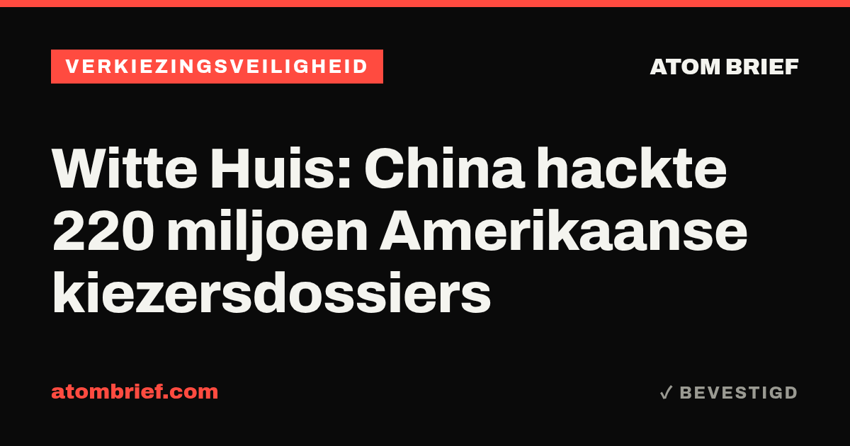 Witte Huis: China hackte 220 miljoen Amerikaanse kiezersdossiers