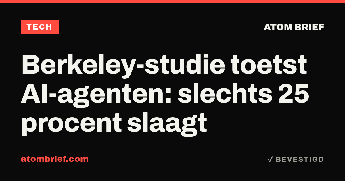 Berkeley-studie toetst AI-agenten: slechts 25 procent slaagt