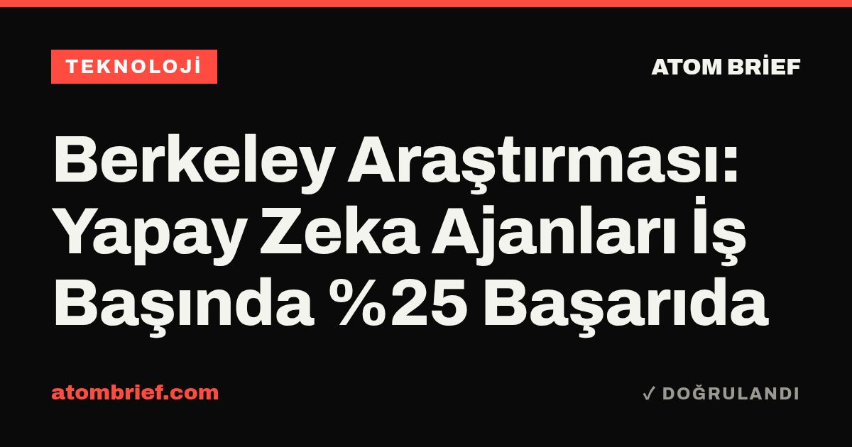 Berkeley Araştırması: Yapay Zeka Ajanları İş Başında %25 Başarıda