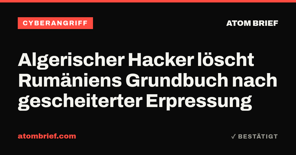 Algerischer Hacker löscht Rumäniens Grundbuch nach gescheiterter Erpressung