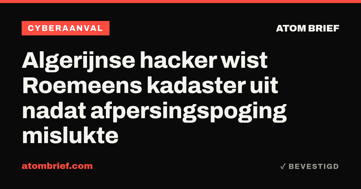 Algerijnse hacker wist Roemeens kadaster uit nadat afpersingspoging mislukte