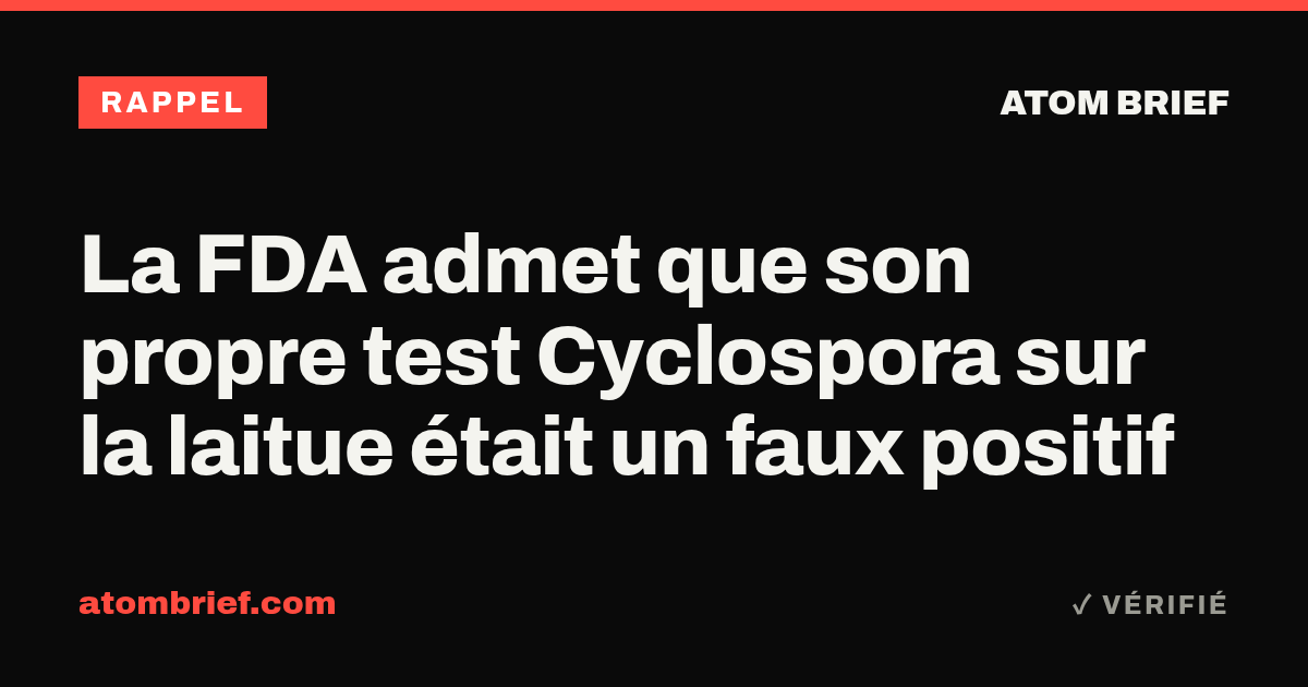 La FDA admet que son propre test Cyclospora sur la laitue était un faux positif