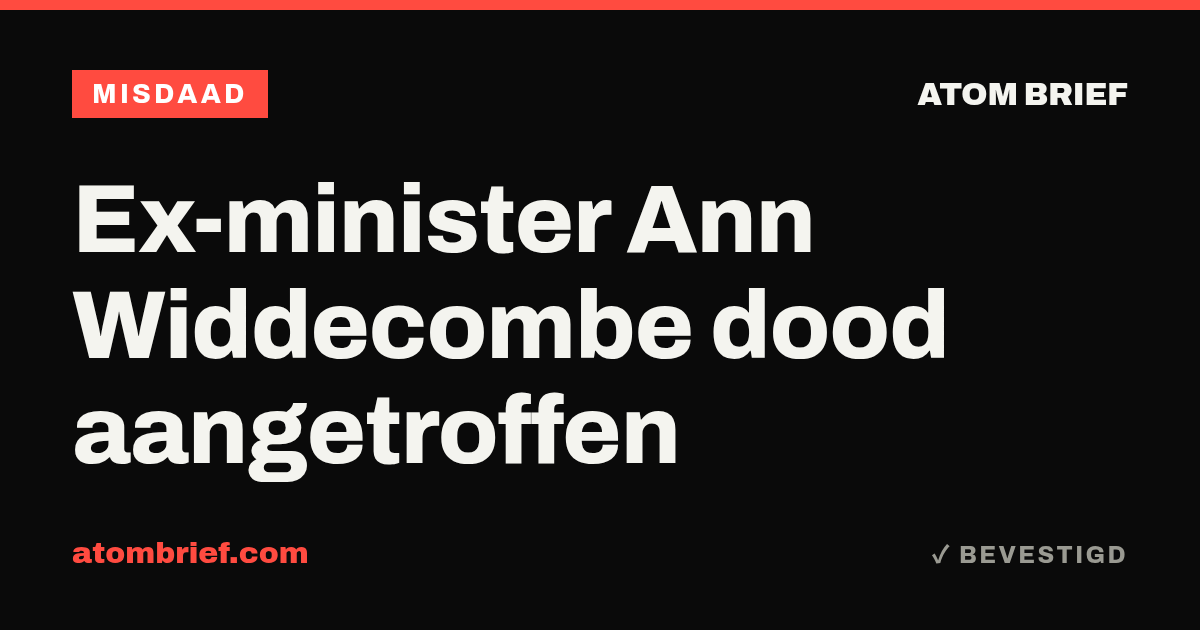 Ex-minister Ann Widdecombe dood aangetroffen