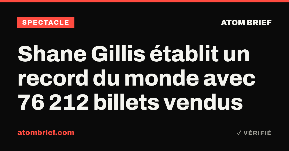 Shane Gillis établit un record du monde avec 76 212 billets vendus
