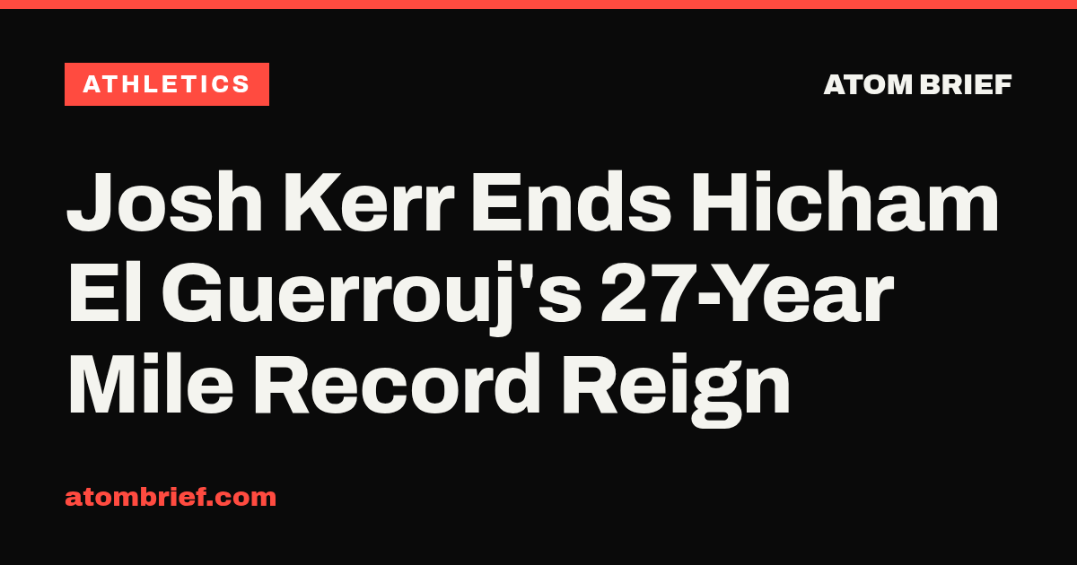 Josh Kerr Ends Hicham El Guerrouj's 27-Year Mile Record Reign