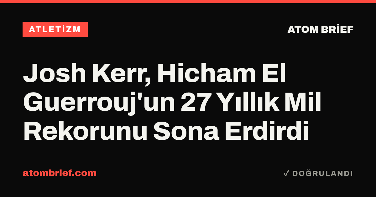 Josh Kerr, Hicham El Guerrouj'un 27 Yıllık Mil Rekorunu Sona Erdirdi