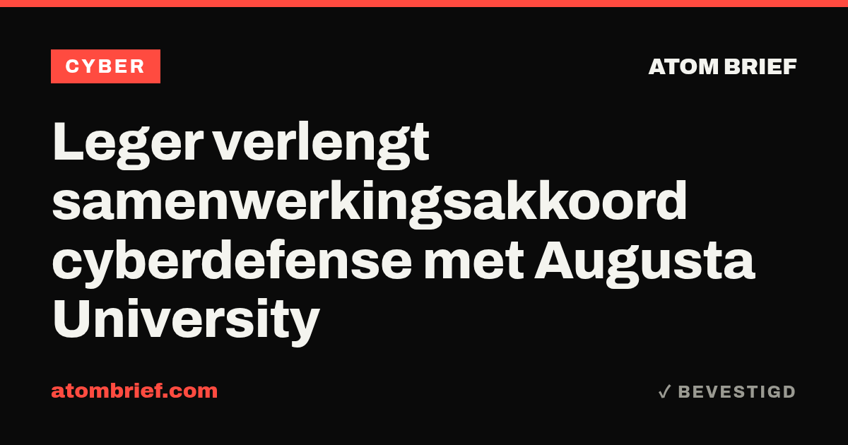 Leger verlengt samenwerkingsakkoord cyberdefense met Augusta University