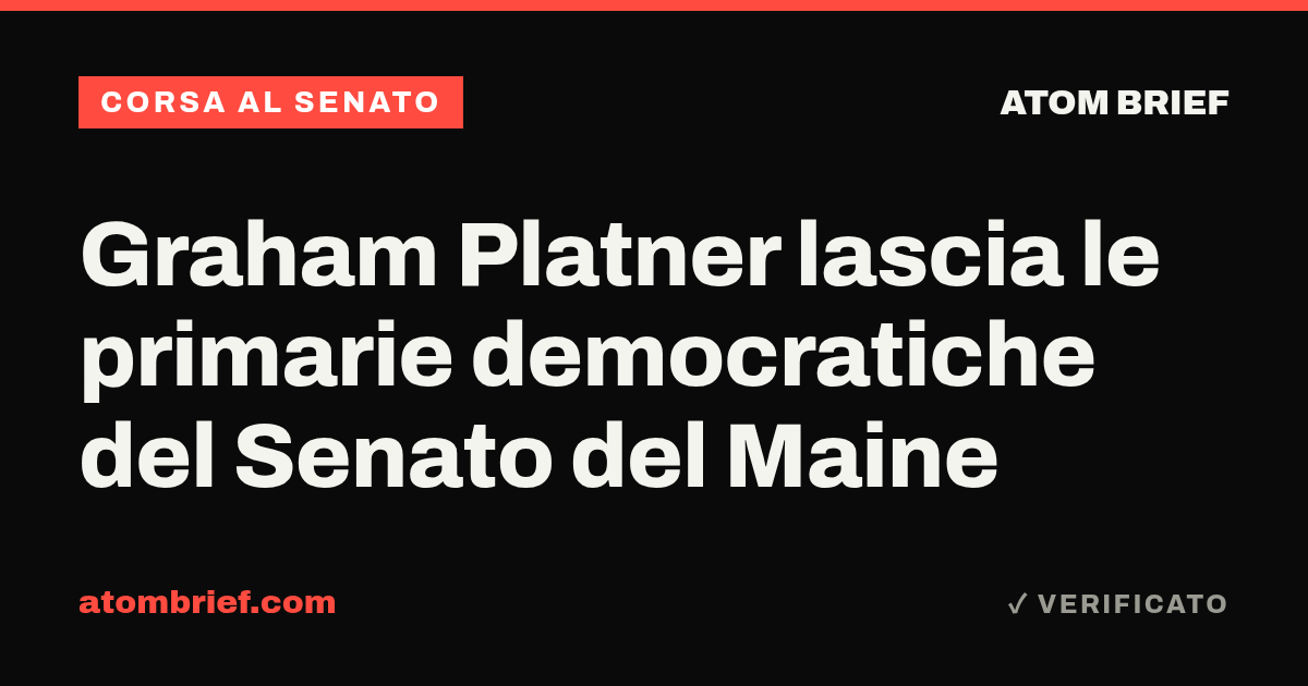 Graham Platner lascia le primarie democratiche del Senato del Maine