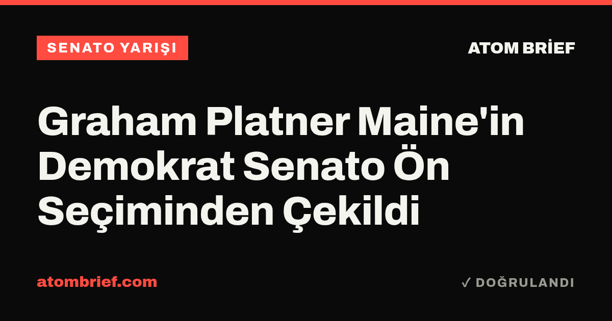Graham Platner Maine'in Demokrat Senato Ön Seçiminden Çekildi