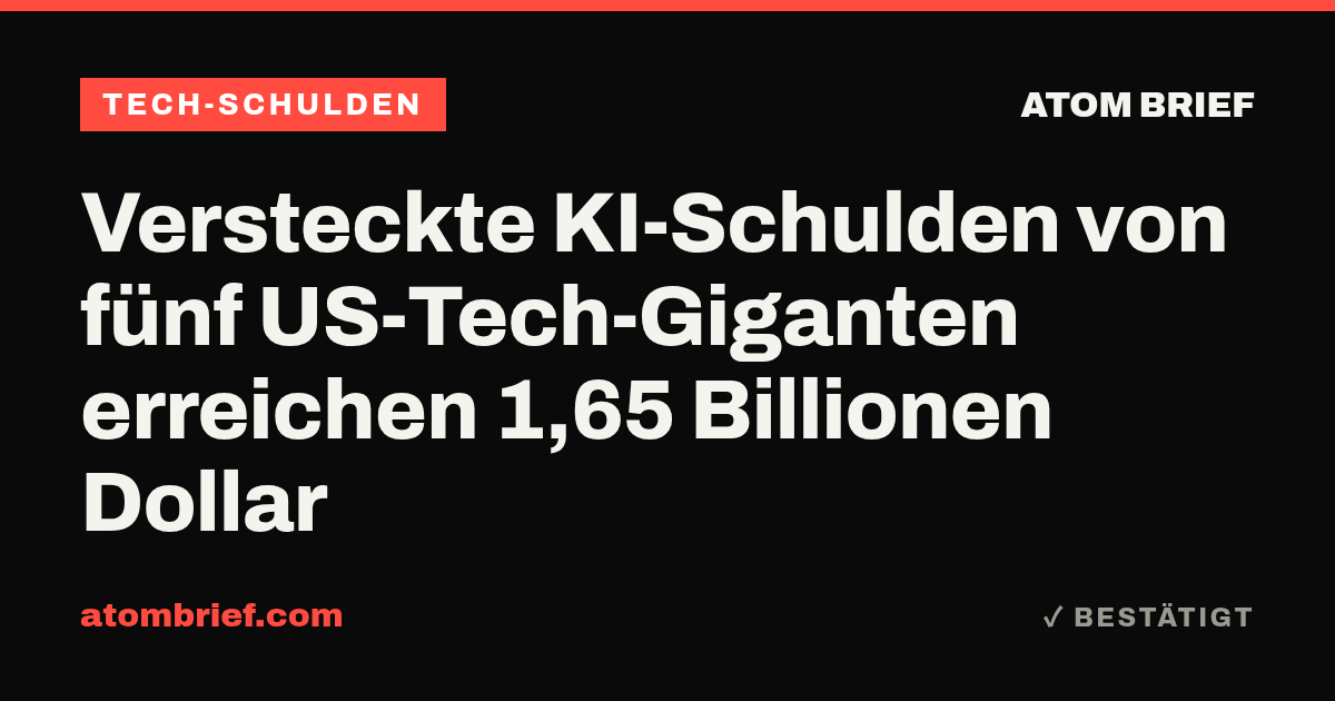 Versteckte KI-Schulden von fünf US-Tech-Giganten erreichen 1,65 Billionen Dollar