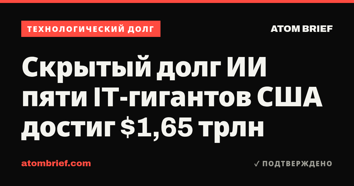 Скрытый долг ИИ пяти IT-гигантов США достиг $1,65 трлн