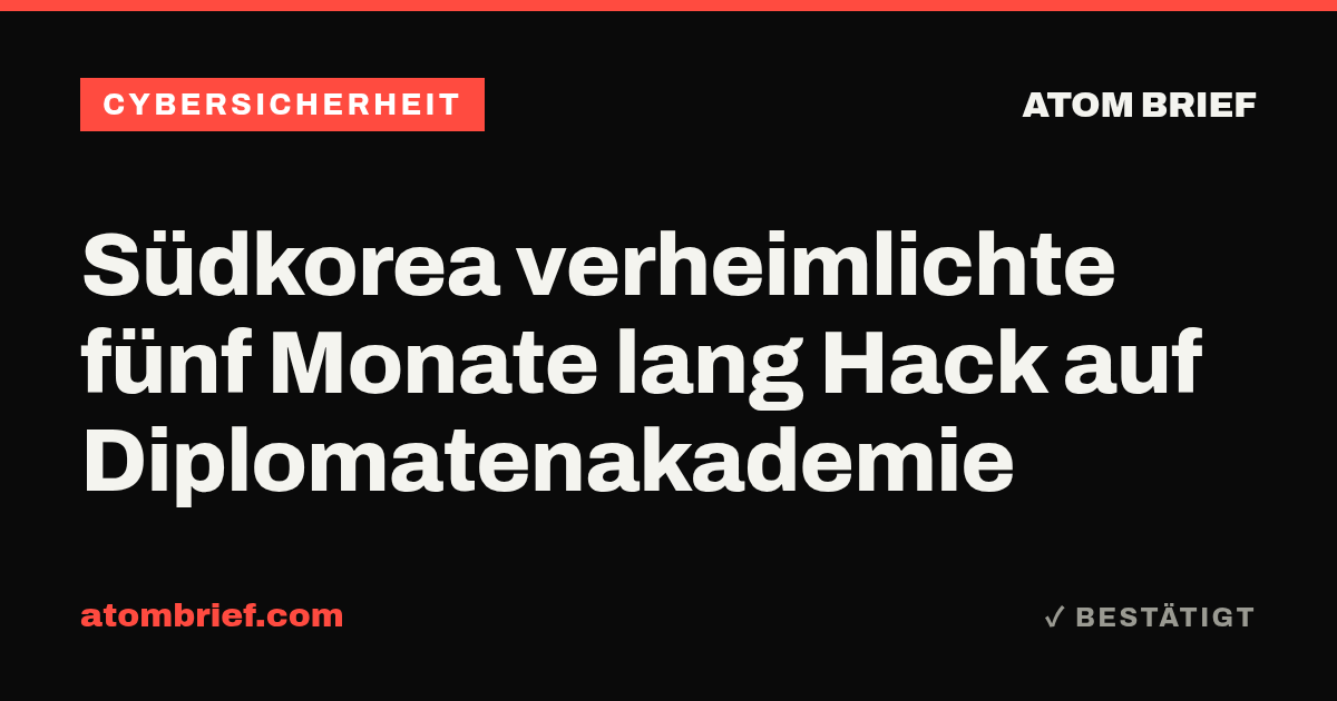 Südkorea verheimlichte fünf Monate lang Hack auf Diplomatenakademie