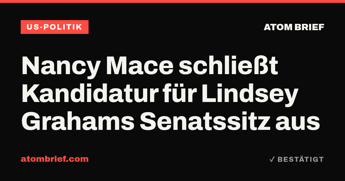 Nancy Mace schließt Kandidatur für Lindsey Grahams Senatssitz aus