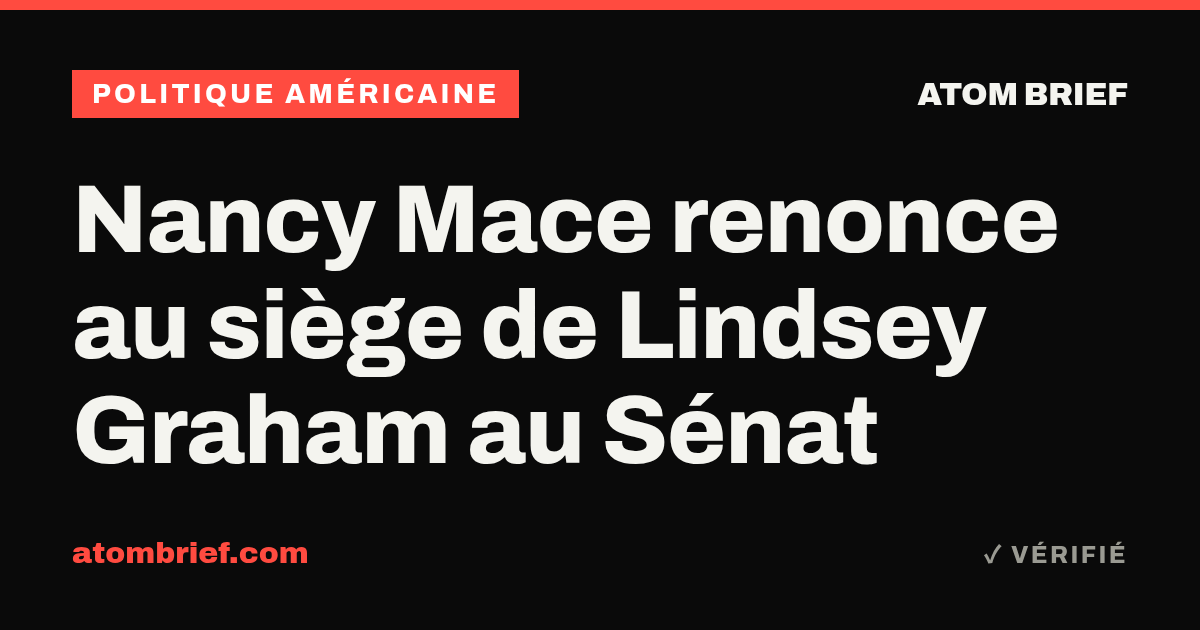 Nancy Mace renonce au siège de Lindsey Graham au Sénat