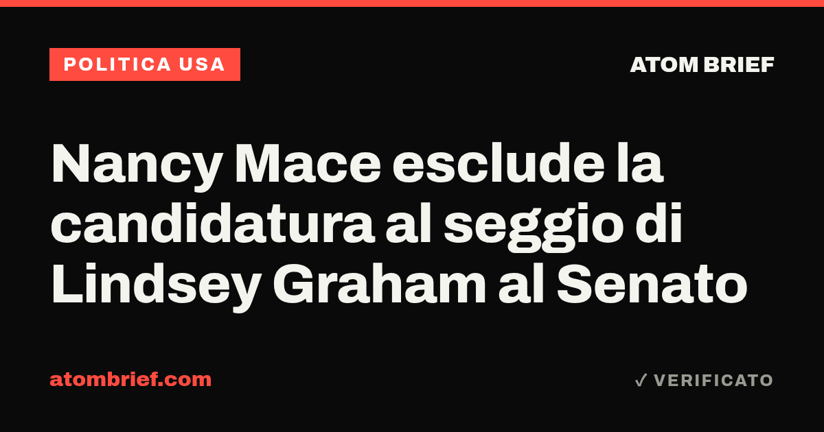Nancy Mace esclude la candidatura al seggio di Lindsey Graham al Senato
