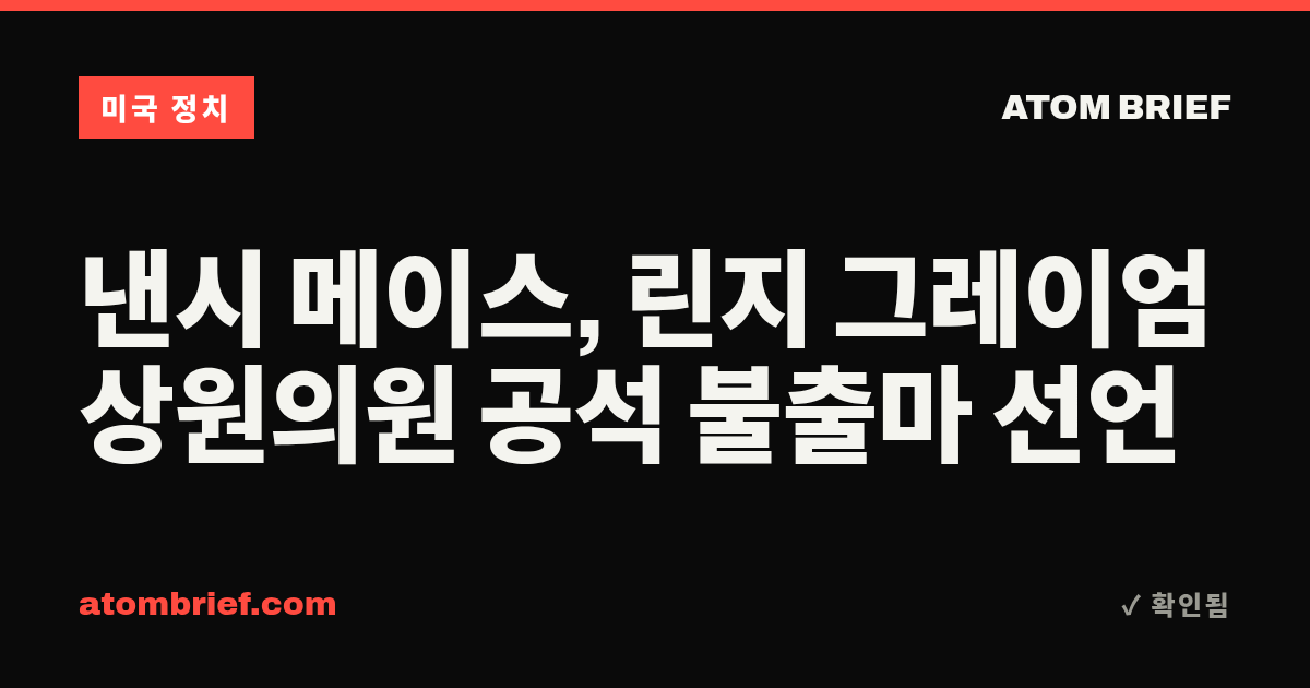 낸시 메이스, 린지 그레이엄 상원의원 공석 불출마 선언