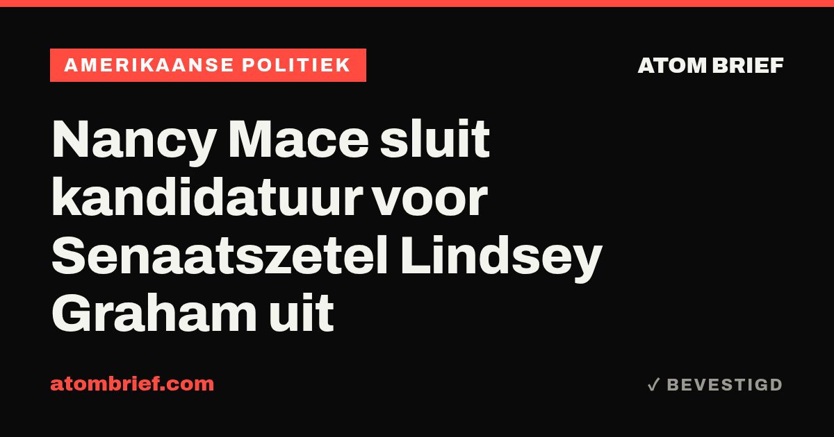 Nancy Mace sluit kandidatuur voor Senaatszetel Lindsey Graham uit