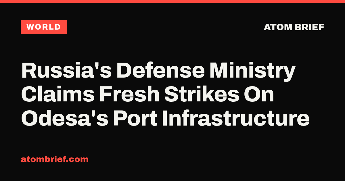 Russia's Defense Ministry Claims Fresh Strikes On Odesa's Port Infrastructure