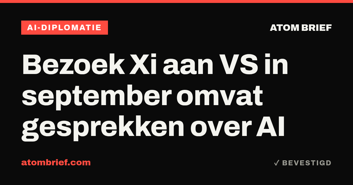Bezoek Xi aan VS in september omvat gesprekken over AI