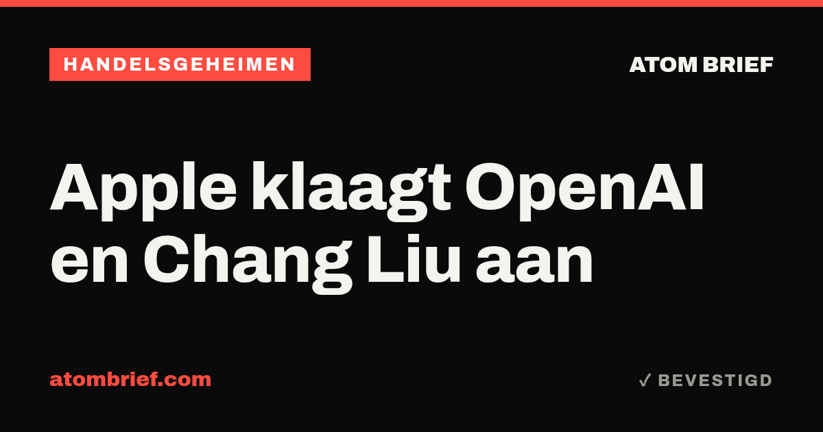Apple klaagt OpenAI en Chang Liu aan