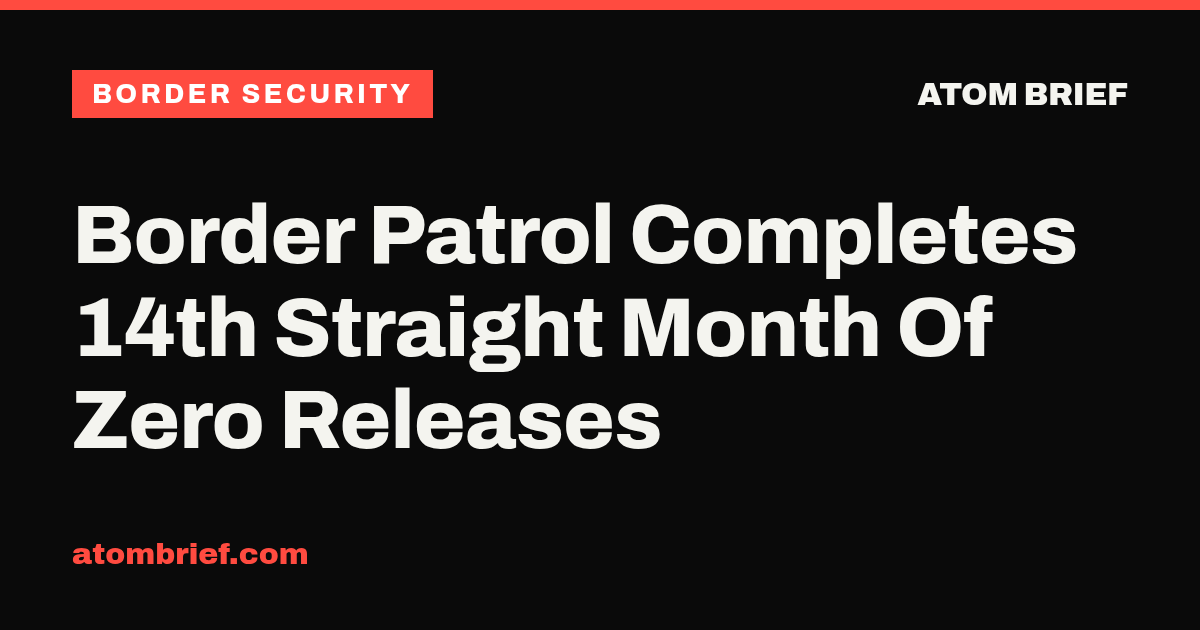 Border Patrol Completes 14th Straight Month Of Zero Releases