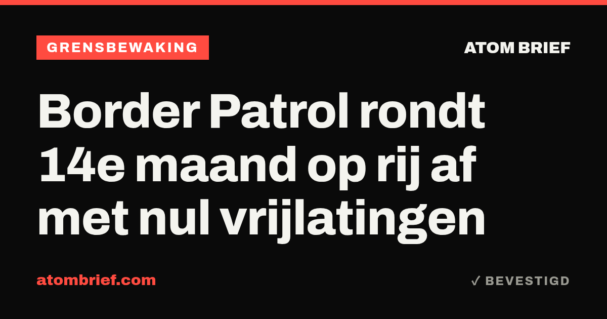 Border Patrol rondt 14e maand op rij af met nul vrijlatingen