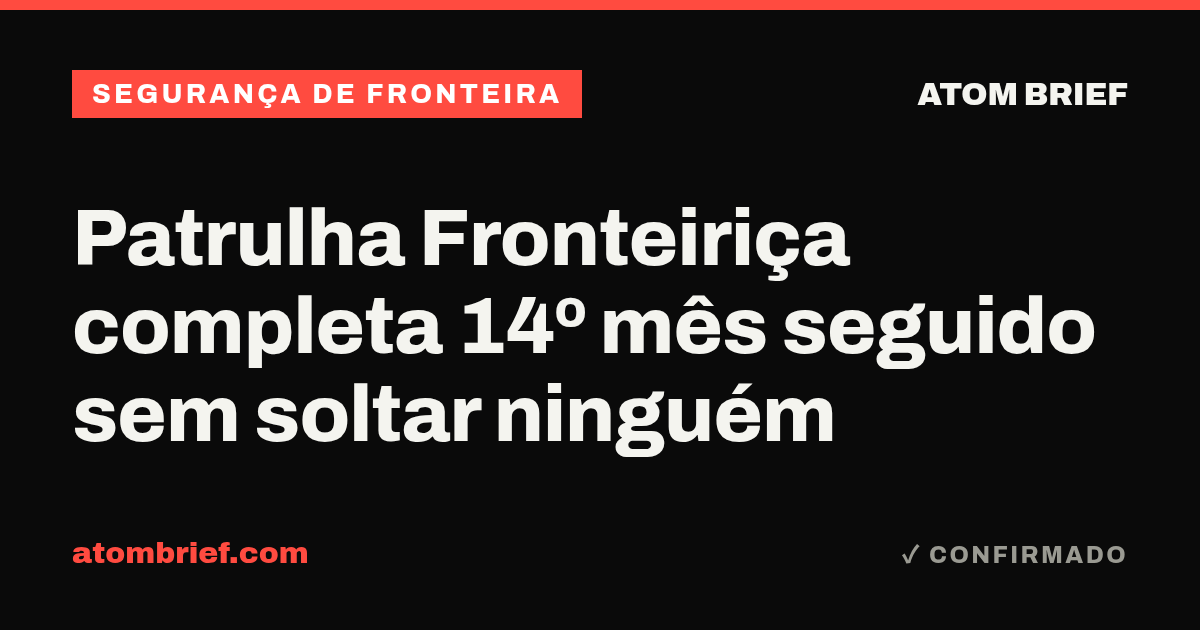 Patrulha Fronteiriça completa 14º mês seguido sem soltar ninguém