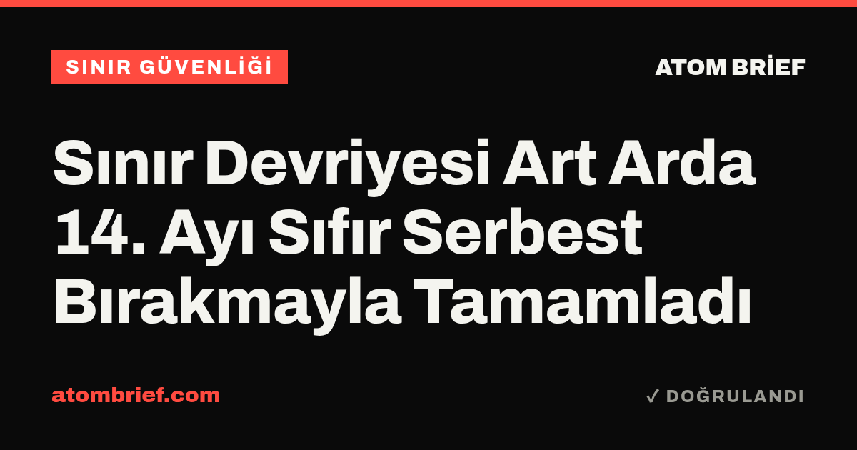 Sınır Devriyesi Art Arda 14. Ayı Sıfır Serbest Bırakmayla Tamamladı