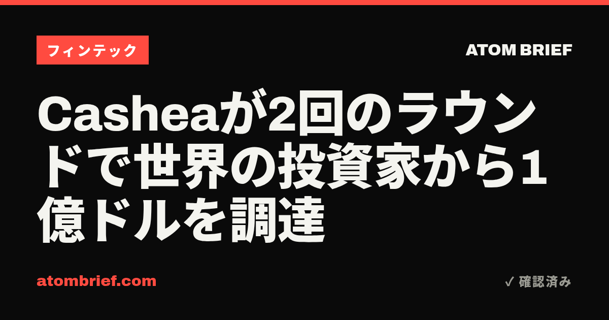 Casheaが2回のラウンドで世界の投資家から1億ドルを調達