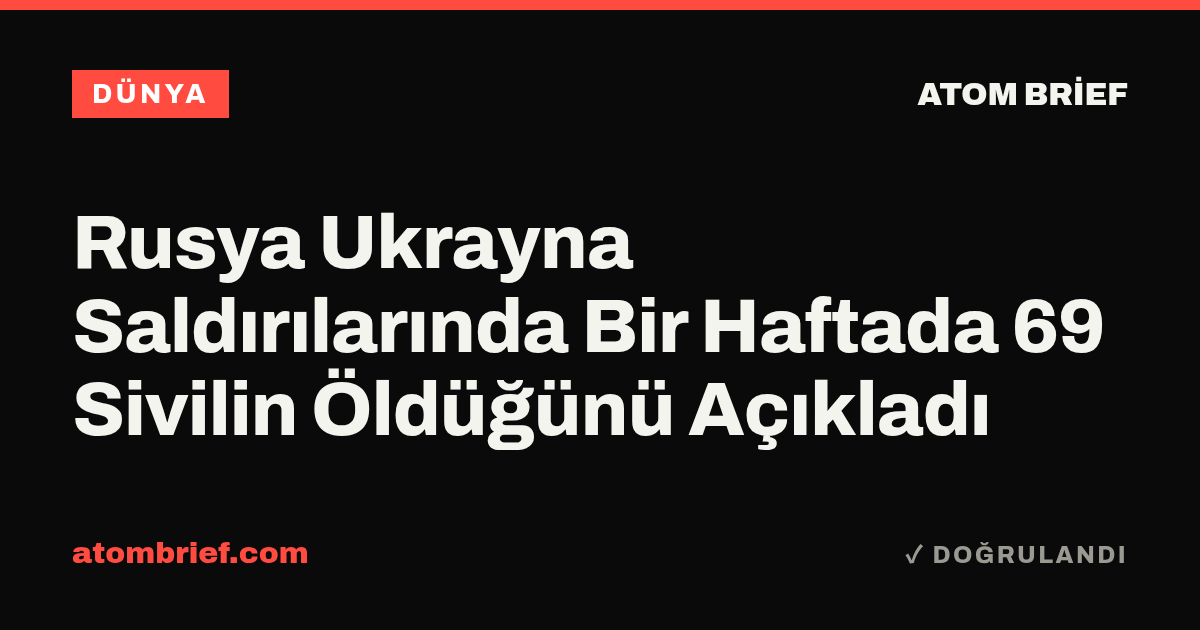 Rusya Ukrayna Saldırılarında Bir Haftada 69 Sivilin Öldüğünü Açıkladı