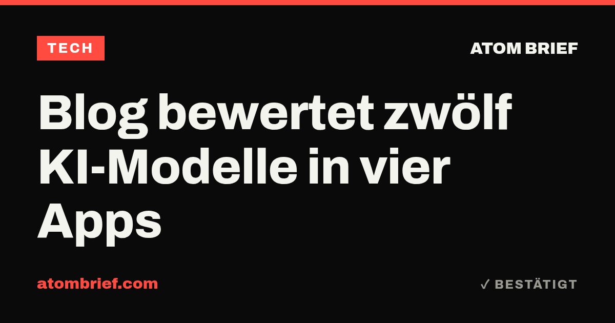 Blog bewertet zwölf KI-Modelle in vier Apps
