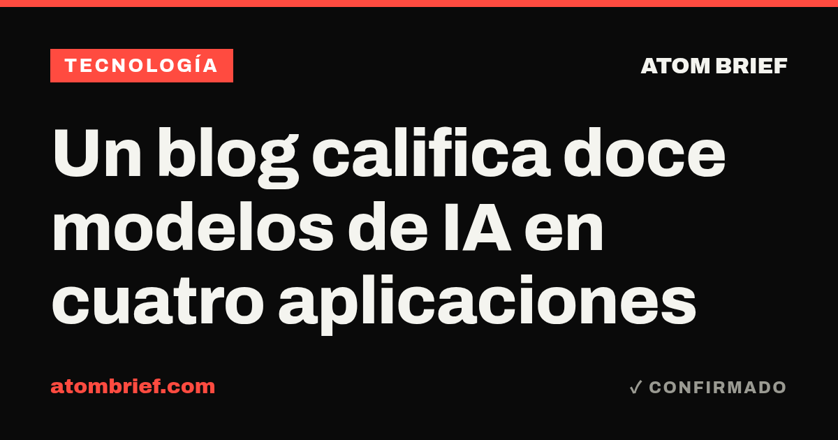 Un blog califica doce modelos de IA en cuatro aplicaciones